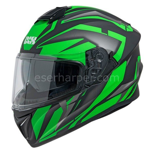 FULL FACE HELMET IXS216 2.1 MATT BLACK-GREEN-WHITE