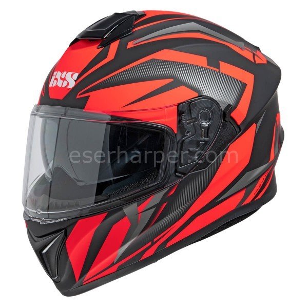 FULL FACE HELMET IXS216 2.1 MATT BLACK-RED