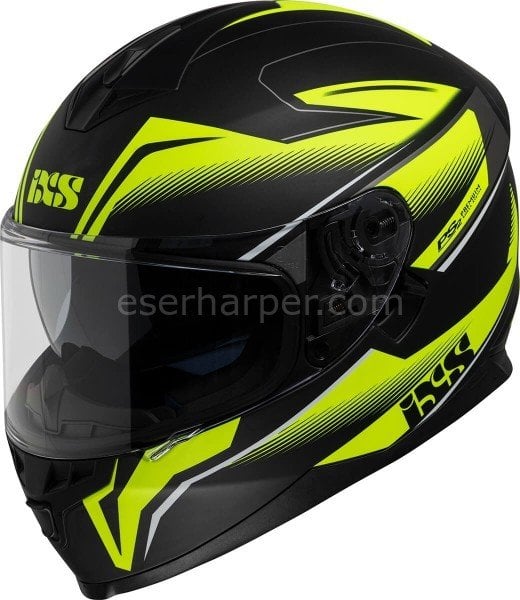 FULL-FACE HELMET IXS1100 2.3 BLACK MATT-YELLOW FLUO
