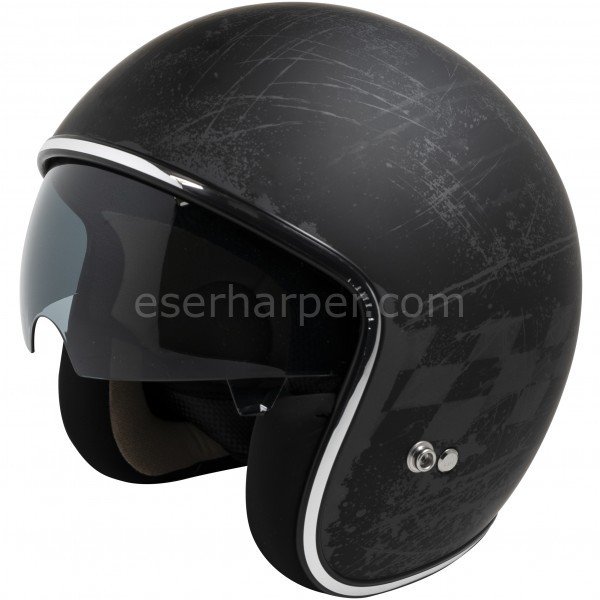JET HELMET IXS77 2.5 MATT BLACK-GREY