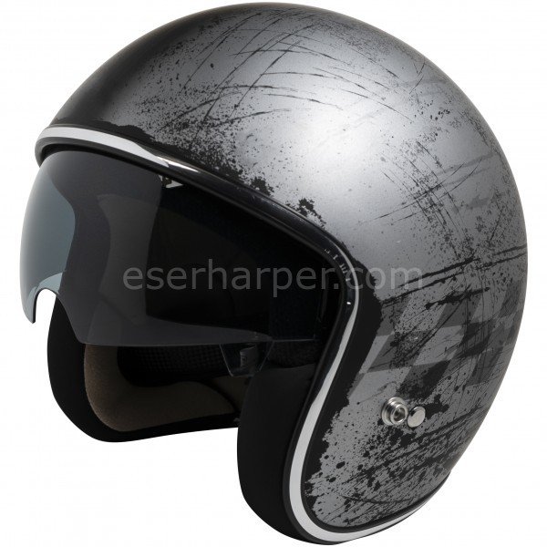 JET HELMET IXS77 2.5 MATT SILVER-BLACK