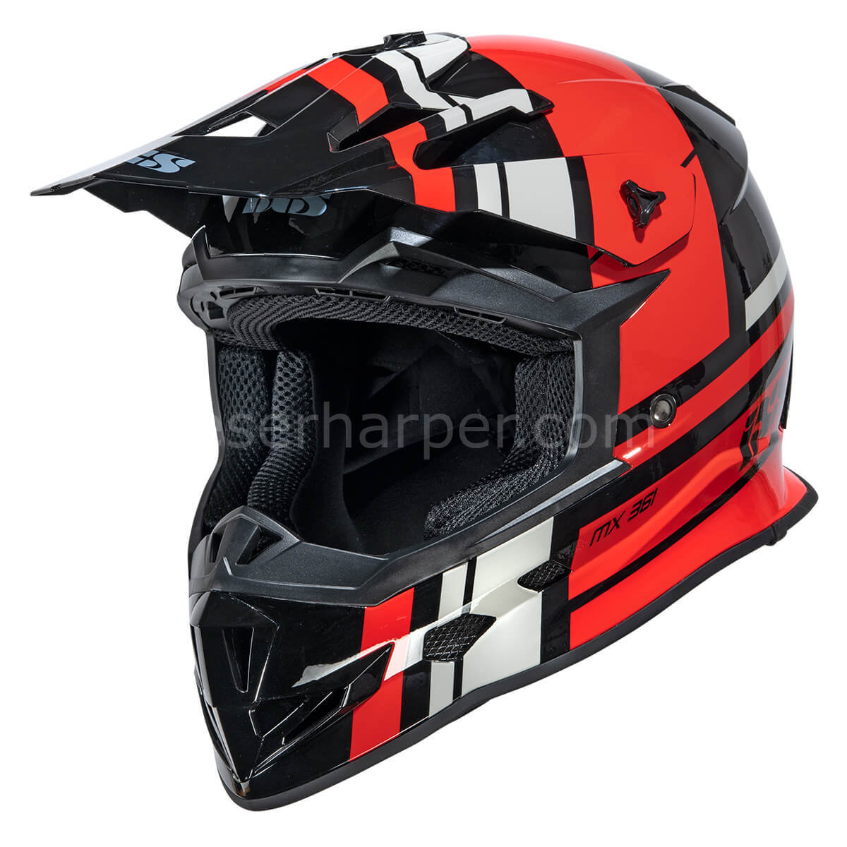 MOTOCROSS HELMET IXS361 2.3 BLACK-RED-GREY