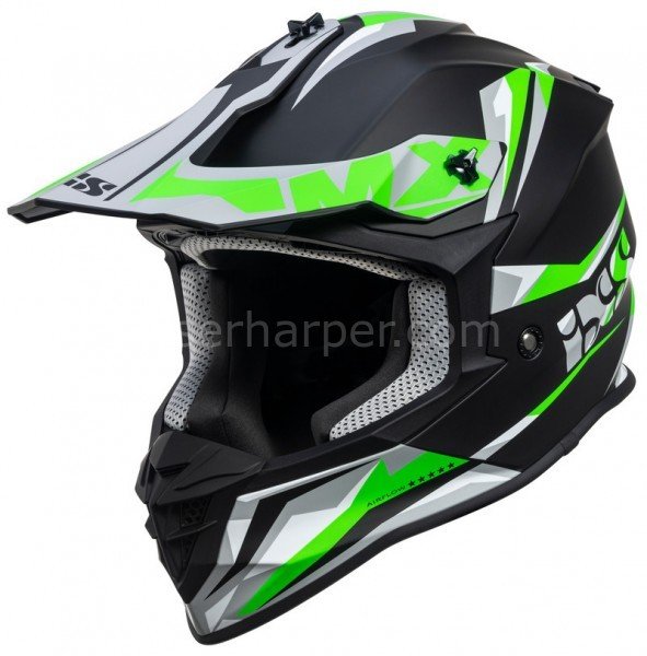 MOTOCROSS HELMET IXS362 2.0 MATT BLACK-NEON GREEN