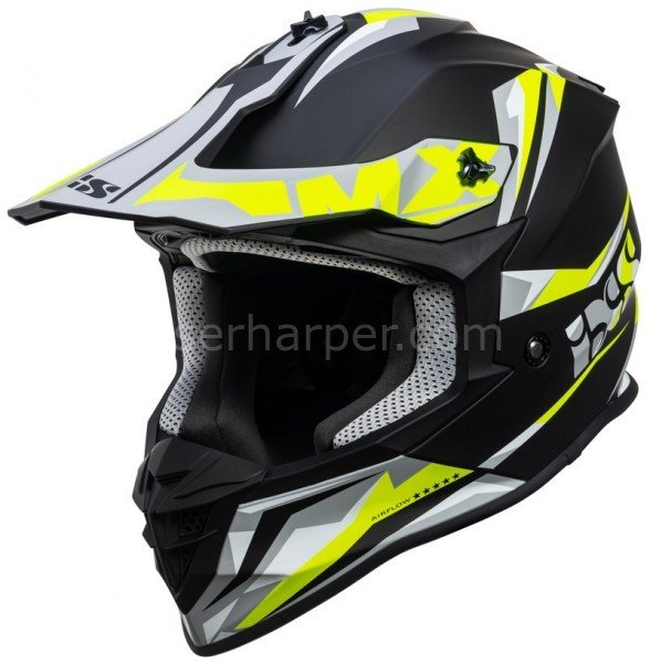 MOTOCROSS HELMET IXS362 2.0 MATT BLACK-NEON YELLOW