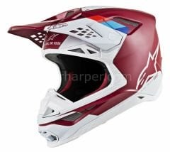 Supertech M8 Contact MX Helmet Light Blue, Matte, White, Red, Blue
