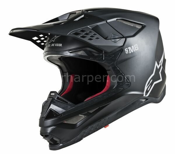 Supertech M8 Solid MX Helmet Matte Matte, Black, White