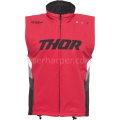 WARM UP VEST RED BLACK